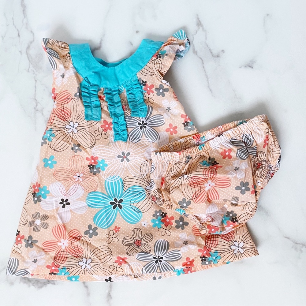 Sweet Cotton Flowered Summer Dress, 3-6 months